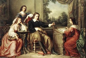 Milton Dictates The Lost Paradise To His Three Daughters — Soma Orlai Petrich