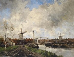 Dutch River Landscape — Hermanus Junior Koekkoek