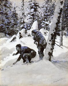 On The Caribou Tracks — Frederic Remington