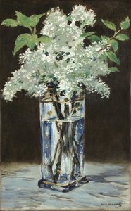 White Lilacs In A Crystal Vase (lilas Blancs Dans Un Vase De Cristal) — Édouard Manet, Impressionism
