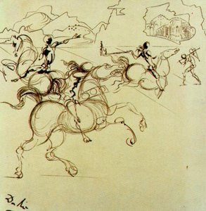 Surrealist Warriors For A Four-part Screen, Centre Left — Salvador Dalí, Surrealism