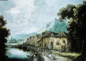 A River Village — Adriaen Van Stalbemt