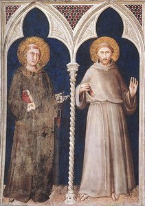 St Anthony And St Francis — Simone Martini, Late Medieval Gothic