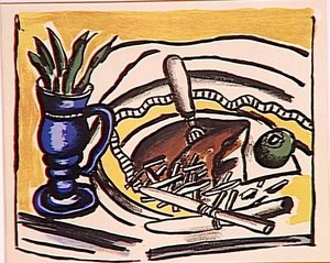 Still Life With Blue Vase (the Roosbeef) — Fernand Léger, Cubist Still Life