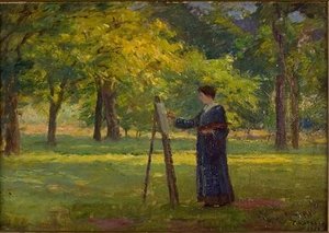 Woman Painting In A Grove — Theodore Clement Steele
