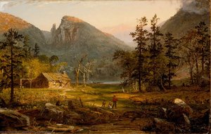 Pioneer's Home, Eagle Cliff, White Mountains — Jasper Francis Cropsey, Hudson River School