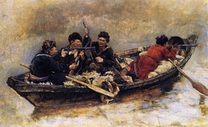 Cossacks In A Boat — Vasily Ivanovich Surikov