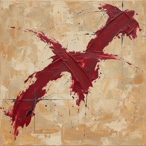 Crimson Resonance: A Monumental Study In Visceral Texture And Gestural Tension — Laurent Fabre, Neo-abstract Art