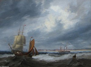 Shipping Off Seaham — John Wilson Carmichael