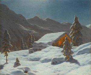 Moonlit Winter Landscape — Ivan Fedorovich Choultse