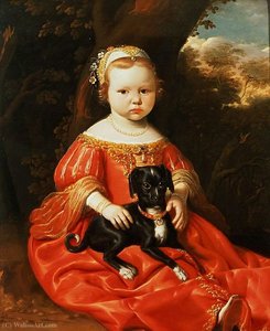 Portrait Of A Girl With A Dog — Jacob Gerritszoon Cuyp