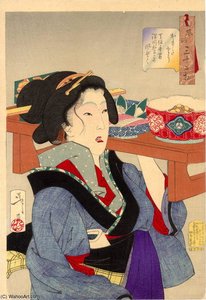 Heavy- A Fukagawa Waitress In The Tempo Era — Tsukioka Yoshitoshi