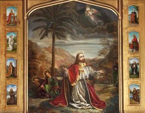 Christ In The Garden Of Gethsemane Surrounded By Eight Figures Of Saints — Rebecca Dulcibella Orpen