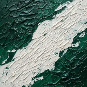 Monolithischer Grüner Grat Mit Skulpturalem Alabaster-impasto In Einer Singulären Vision — David Moreau, Gips- & Texturkunst