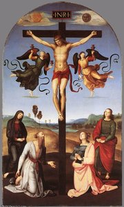 Crucifixion With Sts Mary Virgin, Mary Magdalen, John And Jerome — Rafael, Renaissance Humanism
