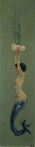 Mermaid Holding A Shell Up — Max Klinger