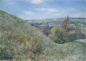 Sur Les Collines De Moret Au Printemps Le Matin — Alfred Sisley