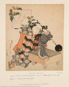 Puppeteer Holding Puppet On Go Board — Katsushika Hokusai