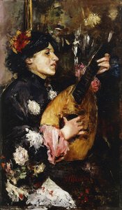 Woman With A Mandolin — Antonio Mancini