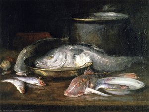 Still Life With Fish And Pot — William Merritt Chase