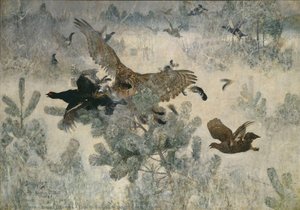 Title In Swedish: Duvhök Och Orrar — Bruno Liljefors, Impressionistic Techniques