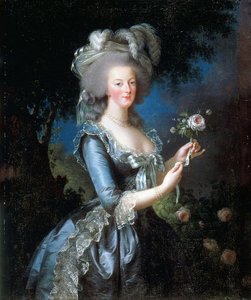 Madam Queen Marie-antoinette Vigla With Rose — Louise Élisabeth Vigée Le Brun