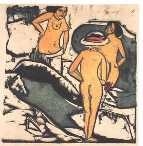 Bathing Women Between White Rocks — Ernst Ludwig Kirchner, German Expressionism
