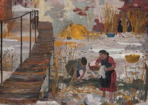 Figures In A Landscape (verso) — Irene Halliday