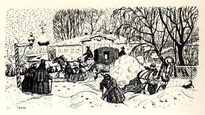 Winter Street — Boris Mikhailovich Kustodiev