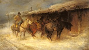 Schreyer Adolf Wallachian Horseman In The Snow — Emil Rau, Romanticism