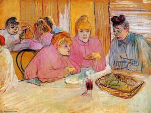 Diningroom In Brothel Sun — Comte Henri Marie Raymond De Toulouse-lautrec-monfa