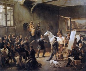 The Artist's Studio — Emile Jean Horace Vernet, Academic Painting