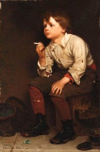 Shoeshine Boy Smoking — John George Brown, Contemporary Realism