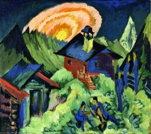 Rising Moon On The Stafelalp — Ernst Ludwig Kirchner, German Expressionism