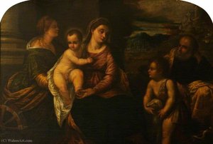 The Holy Family With Saint Catherine And The Infant Saint John The Baptist — Polidoro Da Lanciano