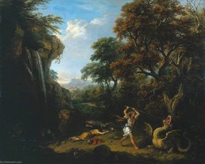 A Landscape With The Story Of Cadmus Killing The Dragon — Francesco Zuccarelli