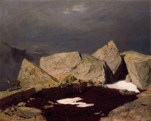 Paysage De Montagne Avec Des Chamois — Arnold Böcklin
