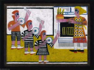 Mother Feeding Children — Eddie Arning