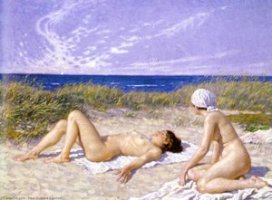 Sunbathing In The Dunes — Paul Gustave Fischer