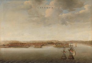 View of Cannanore on the Malabar Coast in India, Johannes Vinckboons (attributed to), c. 1662 - c. 1663