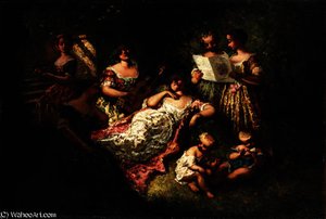 The Music Party — Adolphe Joseph Thomas Monticelli