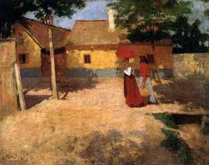 Forenoon In A Provincial Town — Adolf Fényes, Impressionism