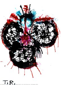In The Black Swirl 1 15×21cm Ink ×paper 2022 — Thomas Riesner, Op Art