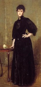 Lady In Black (also Known As Mrs. Leslie Cotton) — William Merritt Chase, American Impressionism