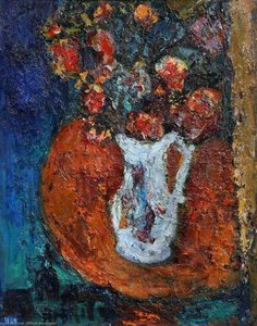 Still Life Of Flowers In A White Jug — William Mactaggart