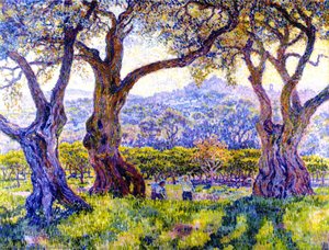 Olive Trees Near Nice (also Known As Oliviers Aux Environs De Nice) — Theo Van Rysselberghe, Post-impressionist Landscape
