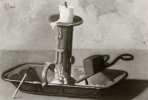 Candle In Holder With Match And Snuffer, (painting) — John Frederick Peto