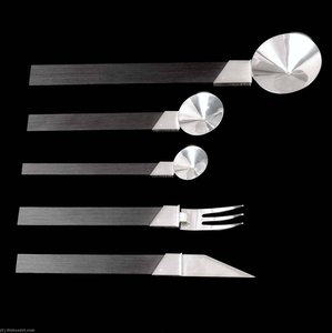 Tablewear Serving Spoon, Fork, Knife, Spoon, And Teaspoon — Boris Bally