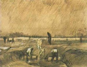 Cementerio Bajo La Lluvia — Vincent Willem Van Gogh
