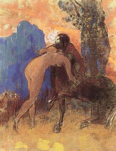 Struggle Between Woman And Centaur — Odilon Redon
